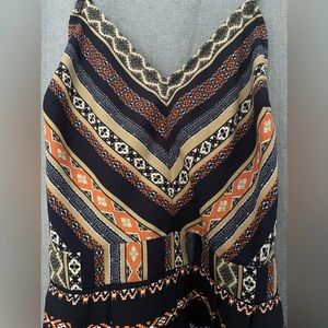 Fab’rik Aztec shorts romper criss cross tie back and zip up